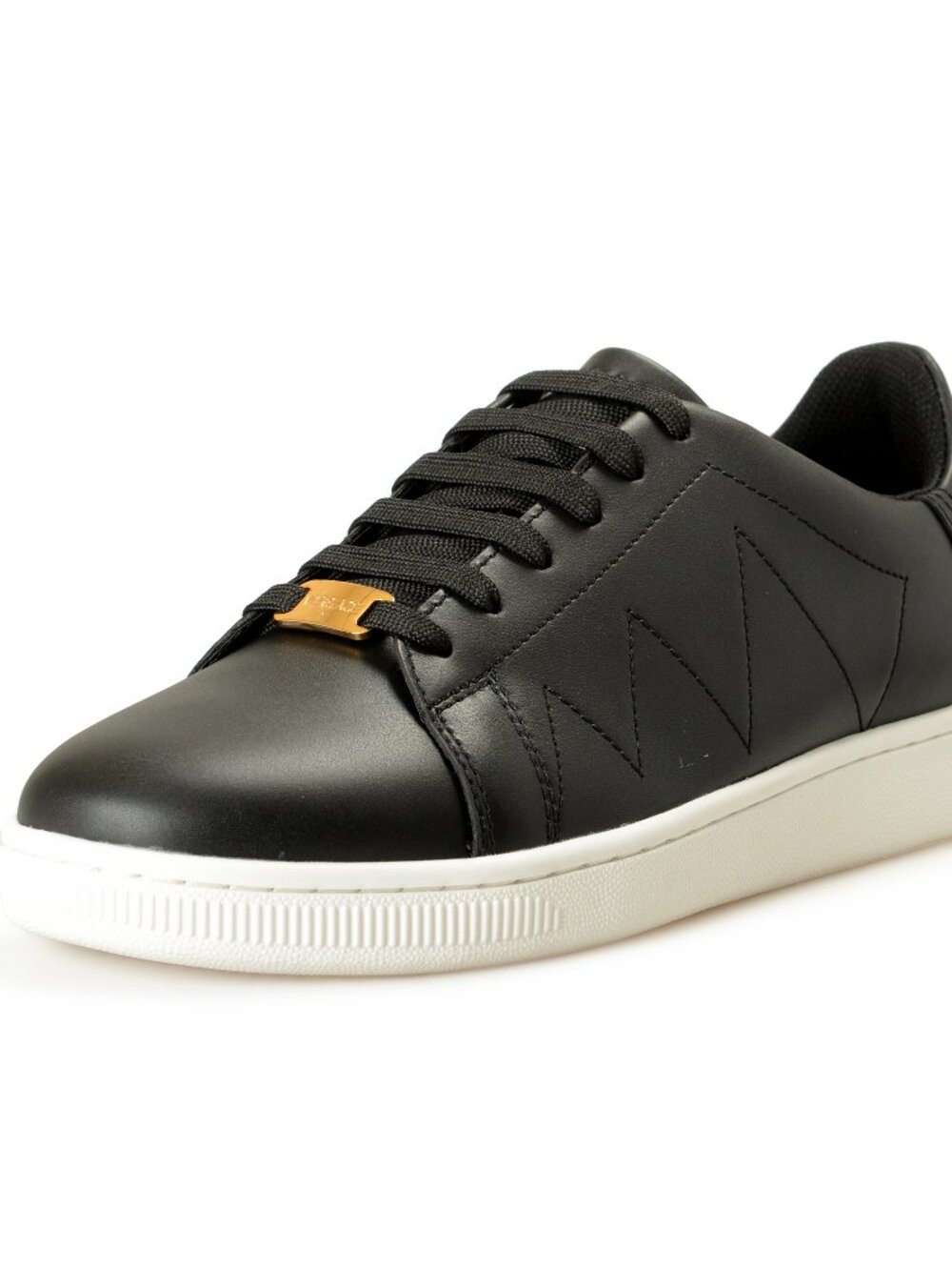 Versace Men's Black 100% Leather Athletic Sneakers Shoes US 7 IT 40